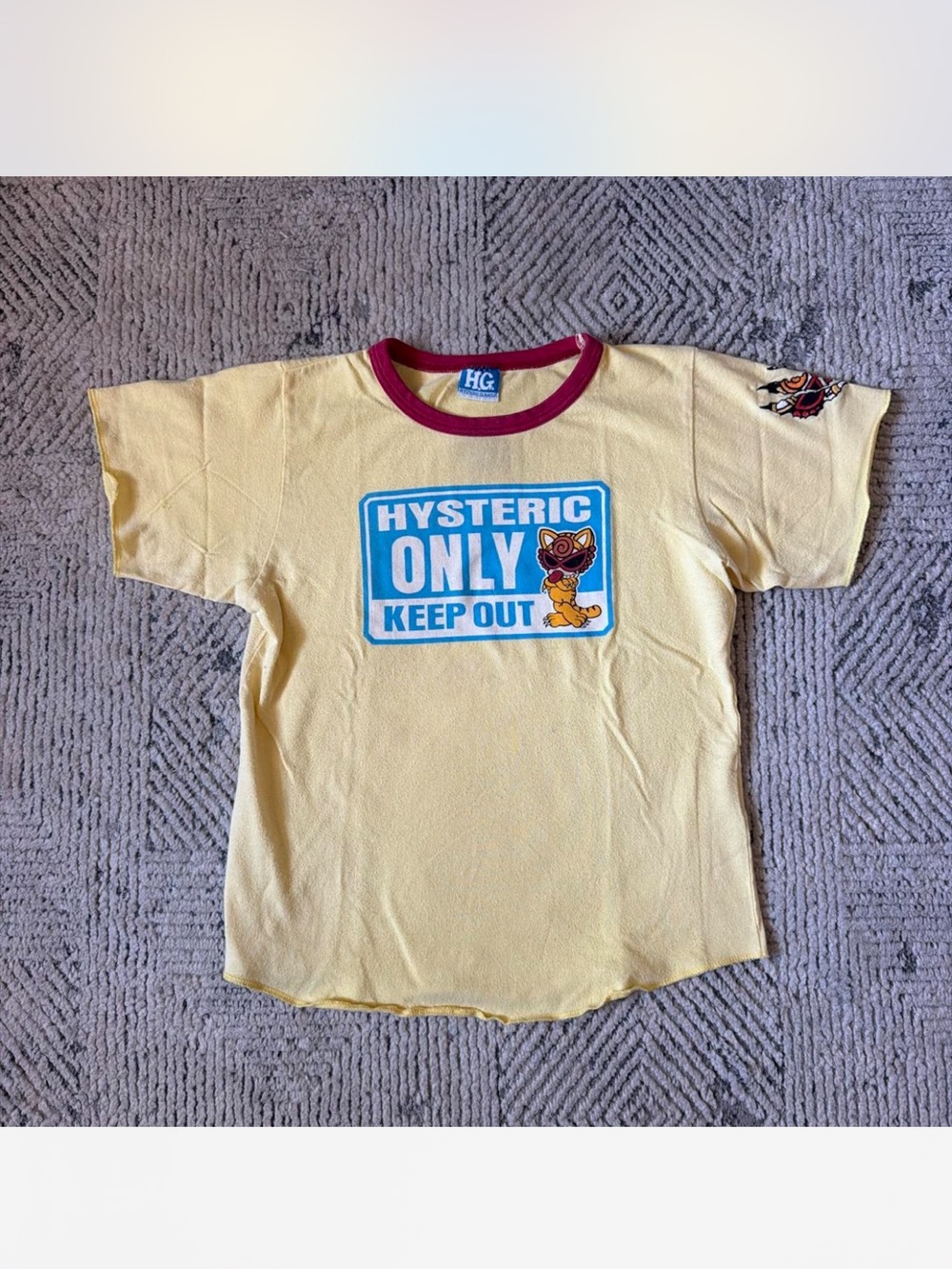 Hysteric Glamour Yellow 'Hysteric Only Keep Out' Graphic Tee